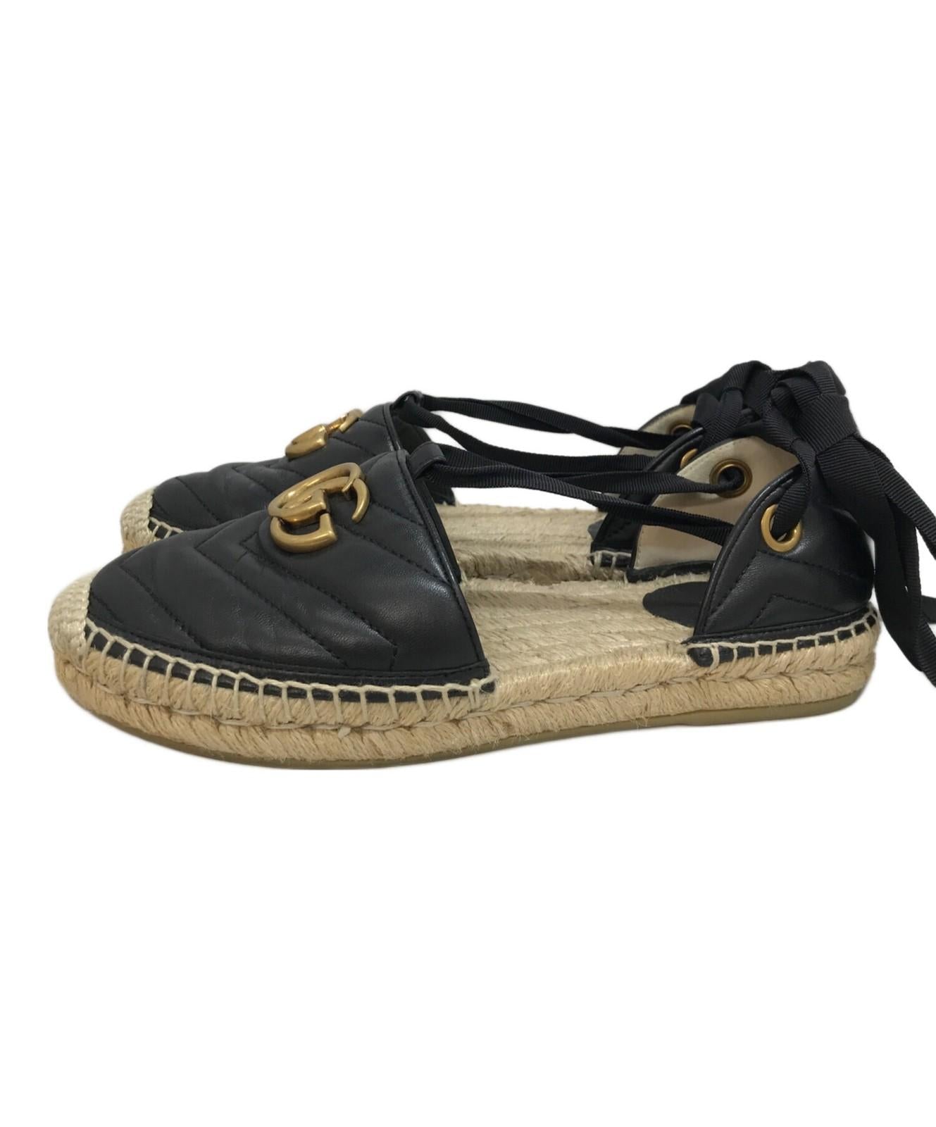 GUCCI Sandals Shoes GG EU 36 US 6 Beige Authentic