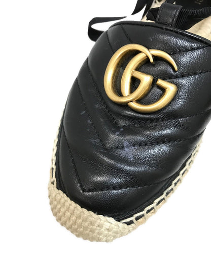 GUCCI Sandals Shoes GG EU 36 US 6 Beige Authentic