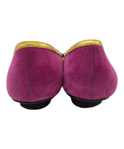 GUCCI Shoes Pumps Heel Bee EU 36 US 6 Suede Pink Authentic