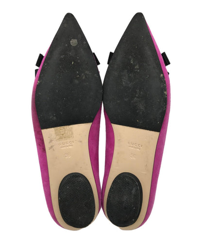GUCCI Shoes Pumps Heel Bee EU 36 US 6 Suede Pink Authentic