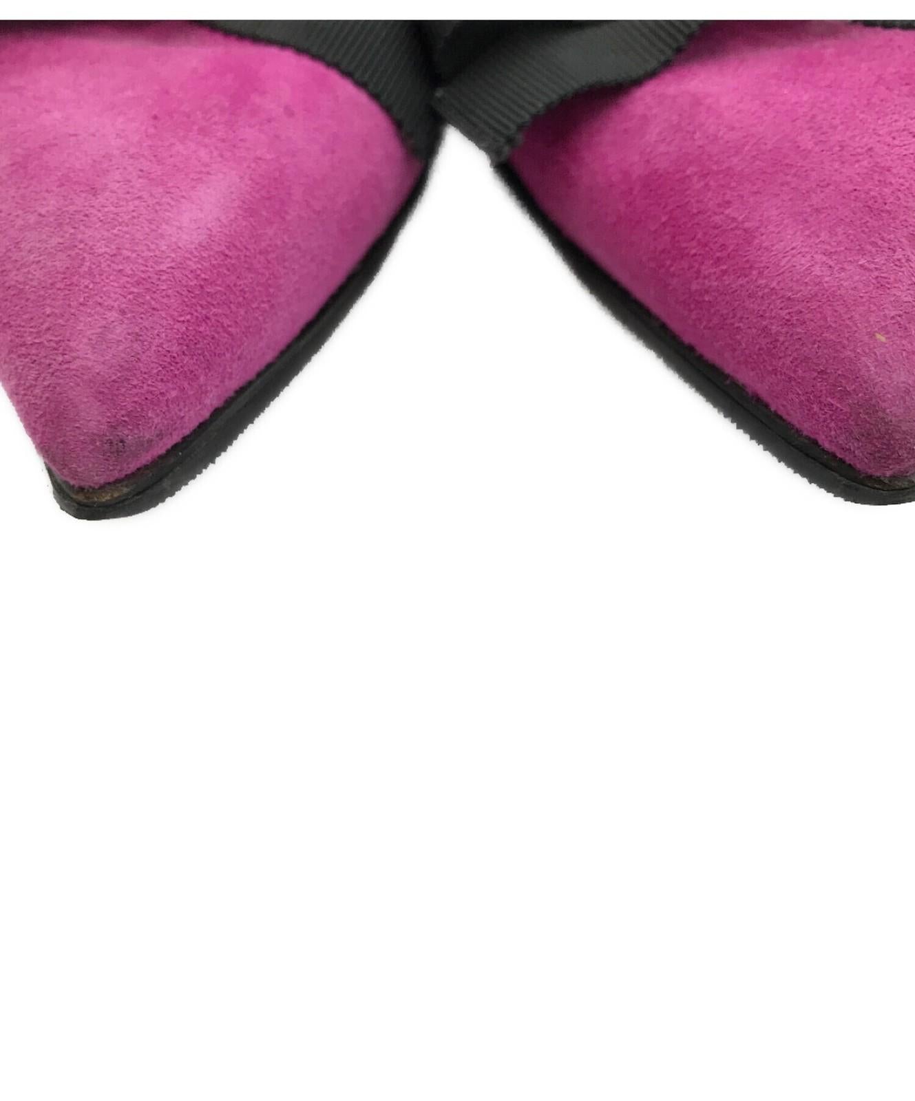 GUCCI Shoes Pumps Heel Bee EU 36 US 6 Suede Pink Authentic