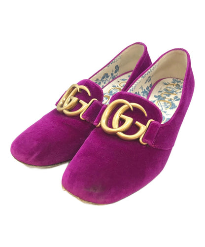 GUCCI Shoes Pumps Heel GG EU 37.5 US 7.5 Purple Authentic