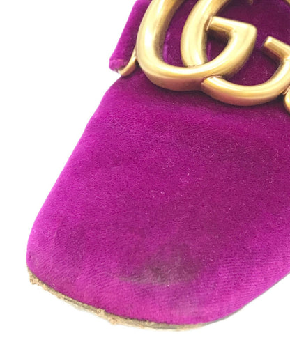 GUCCI Shoes Pumps Heel GG EU 37.5 US 7.5 Purple Authentic
