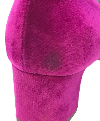 GUCCI Shoes Pumps Heel GG EU 37.5 US 7.5 Purple Authentic