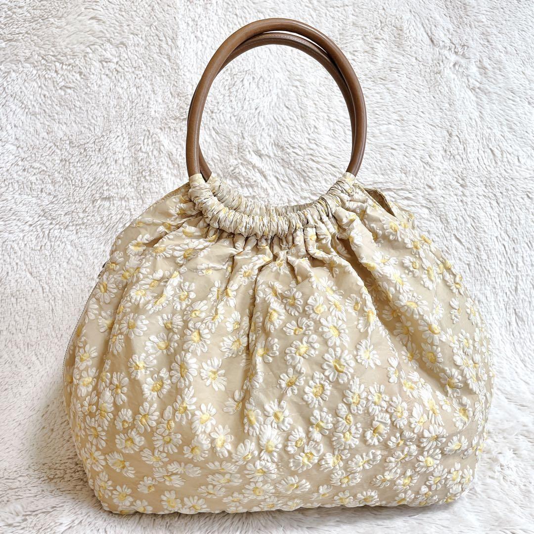 Red Valentino Hand Bag Tote Purse Flower Multicolor Authentic