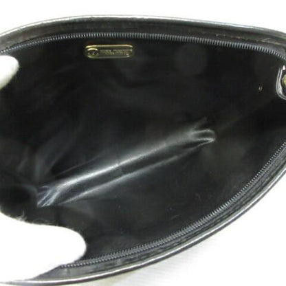 MARIO VALENTINO Clutch Bag Second Bag Leather Black Authentic