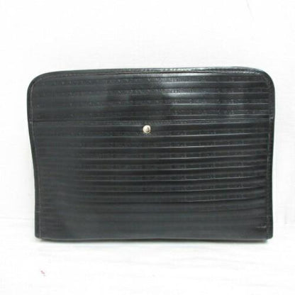 MARIO VALENTINO Clutch Bag Second Bag Leather Black Authentic