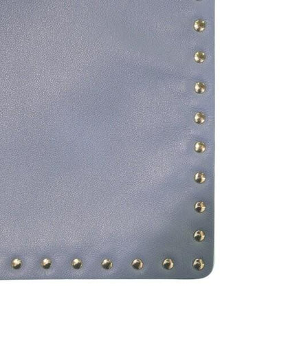 Valentino Clutch Bag Second Bag Studs Blue Gray Authentic