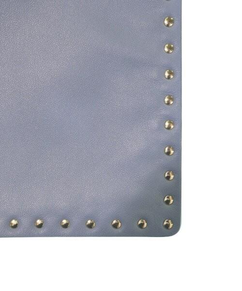 Valentino Clutch Bag Second Bag Studs Blue Gray Authentic