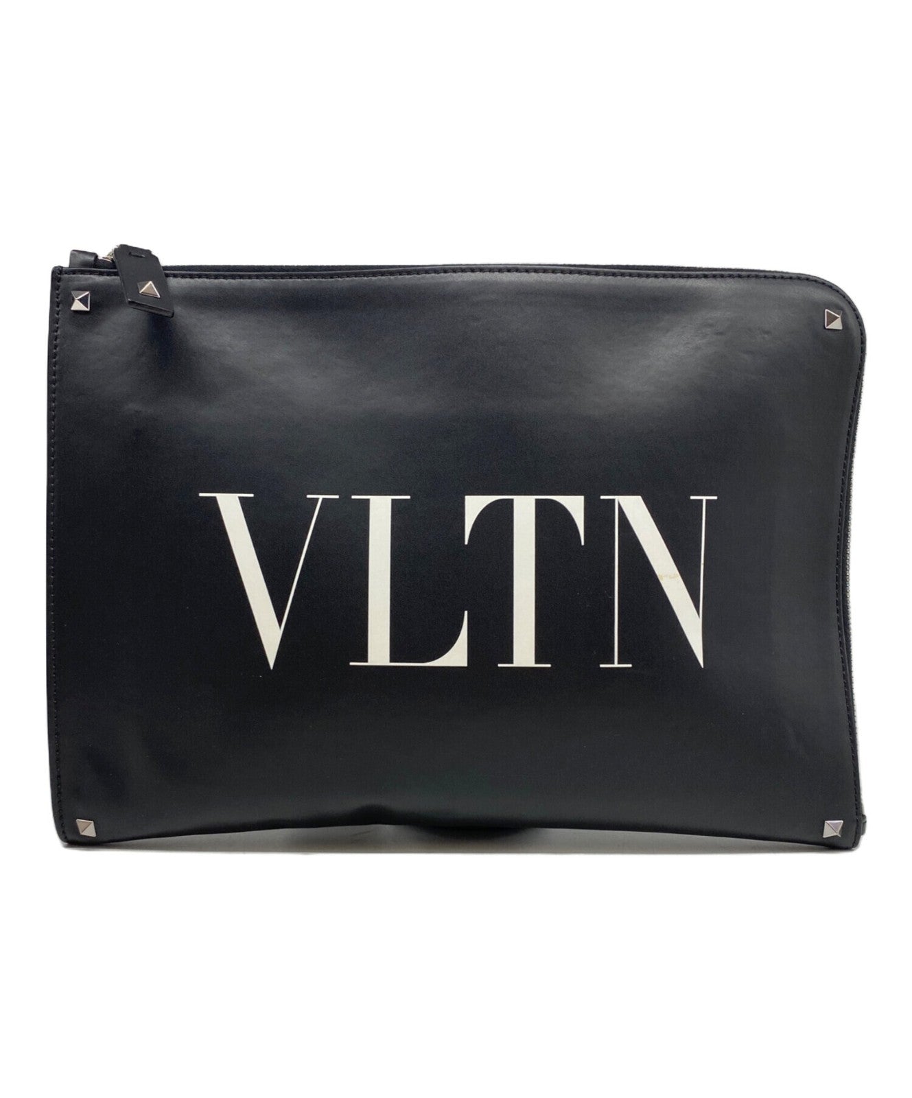 Valentino Garavani Clutch Bag Second Bag VLTN Studs Black Authentic