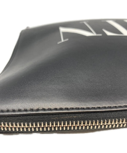 Valentino Garavani Clutch Bag Second Bag VLTN Studs Black Authentic