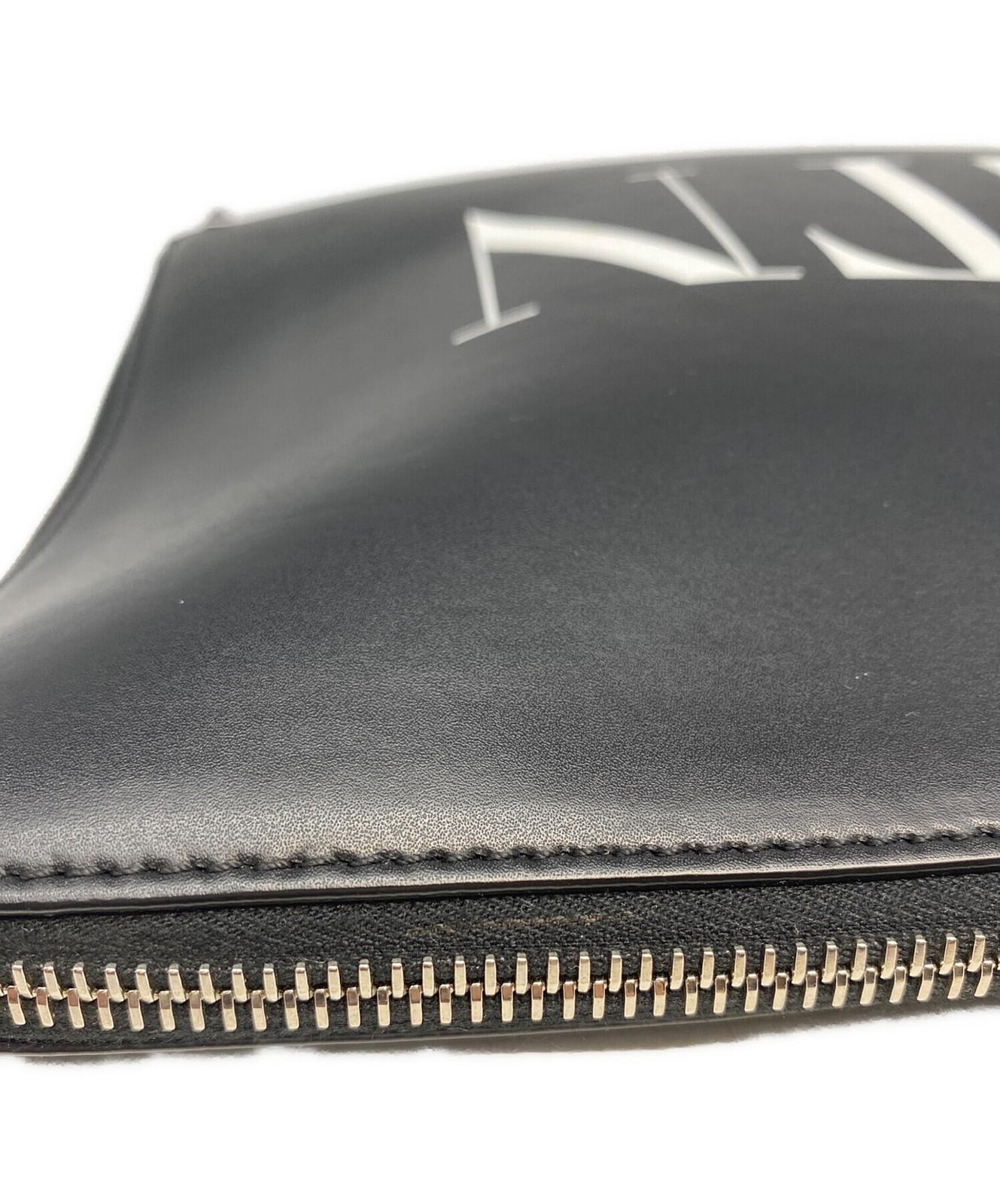 Valentino Garavani Clutch Bag Second Bag VLTN Studs Black Authentic