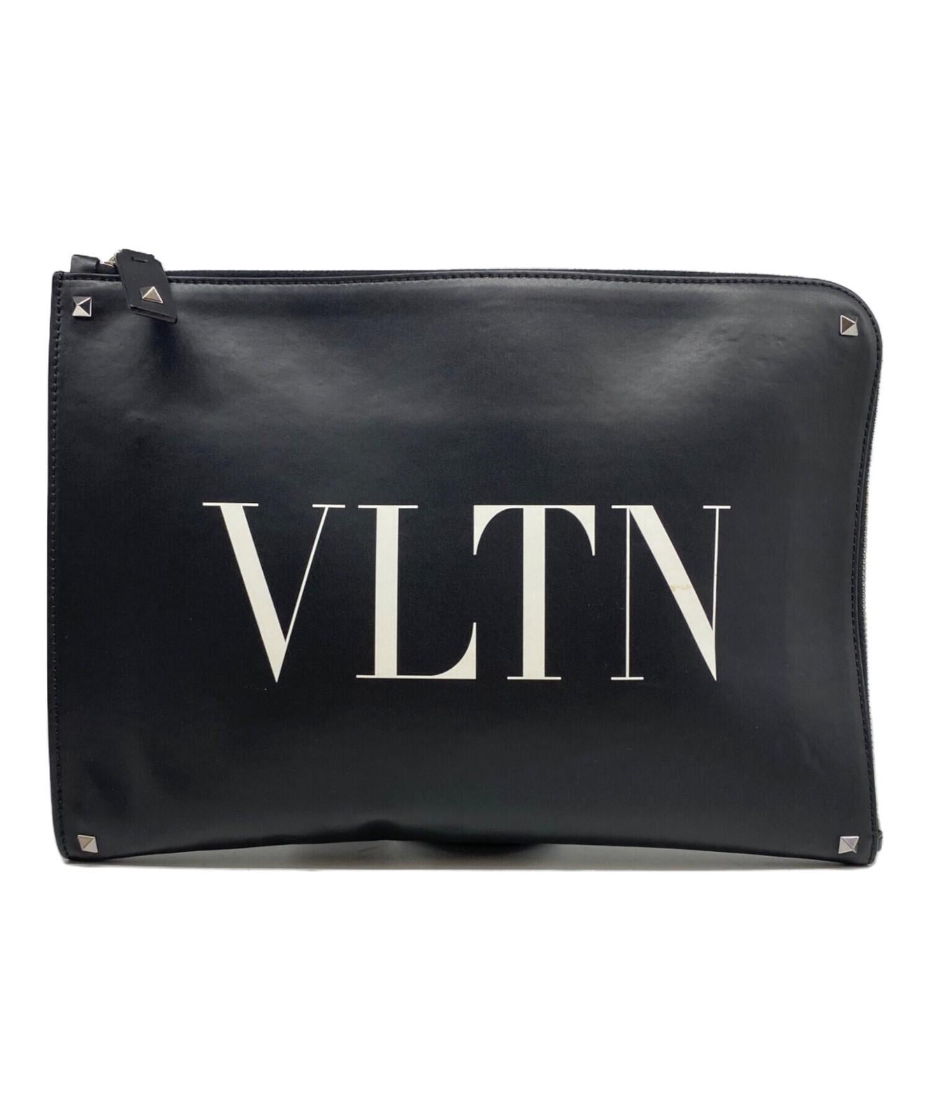 Valentino Garavani Clutch Bag Second Bag VLTN Studs Black Authentic
