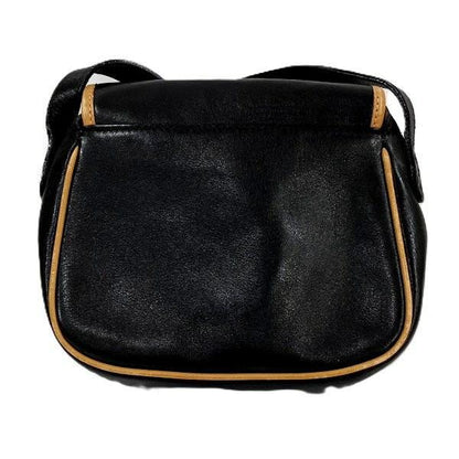 CELINE shoulder bag Purse Black Leather Women's Authentic Used