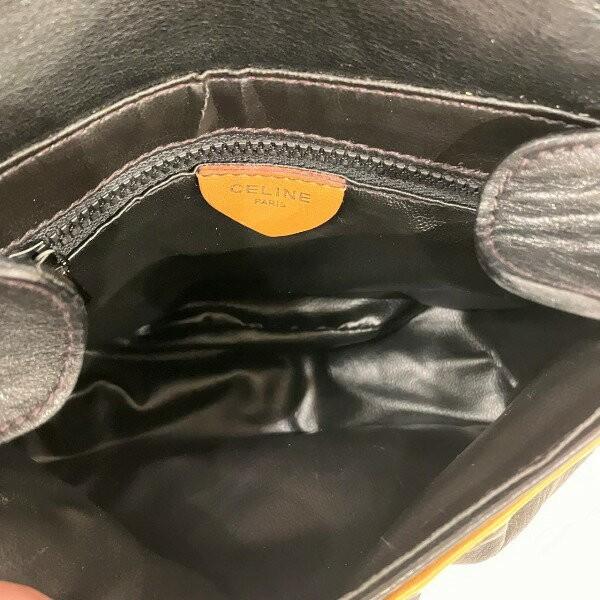 CELINE shoulder bag Purse Black Leather Women's Authentic Used