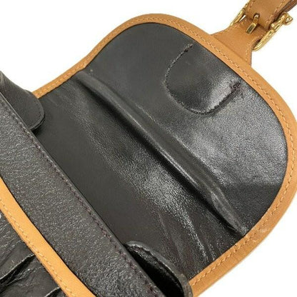 CELINE shoulder bag Purse Black Leather Women's Authentic Used