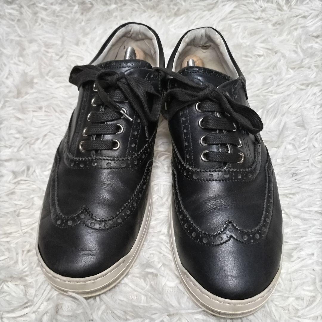 Dior homme Sneakers Shoes Low-Cut EU 41 US 8 Leather Black Authentic