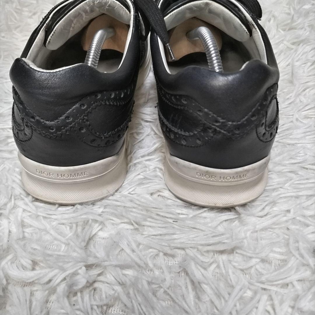 Dior homme Sneakers Shoes Low-Cut EU 41 US 8 Leather Black Authentic