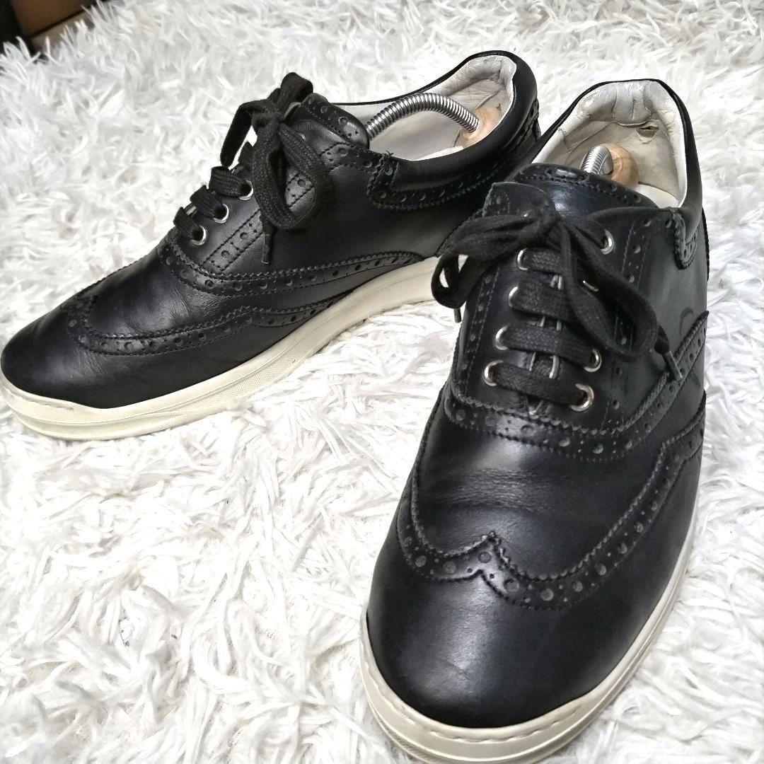 Dior homme Sneakers Shoes Low-Cut EU 41 US 8 Leather Black Authentic