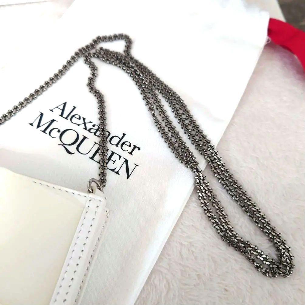 Alexander McQueen Shoulder Bag Purse Phone Case Leather White Authentic