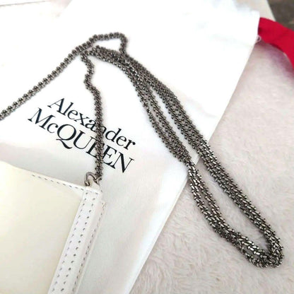 Alexander McQueen Shoulder Bag Purse Phone Case Leather White Authentic