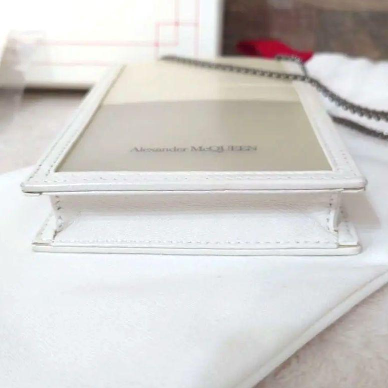 Alexander McQueen Shoulder Bag Purse Phone Case Leather White Authentic