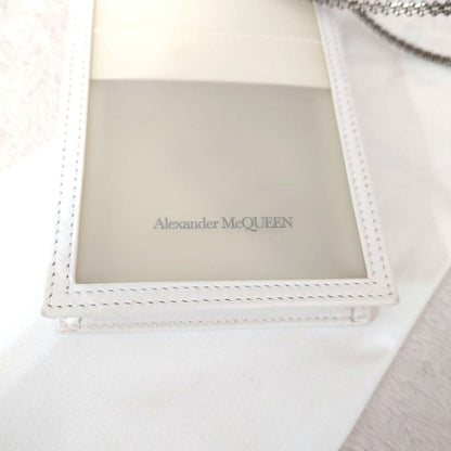Alexander McQueen Shoulder Bag Purse Phone Case Leather White Authentic