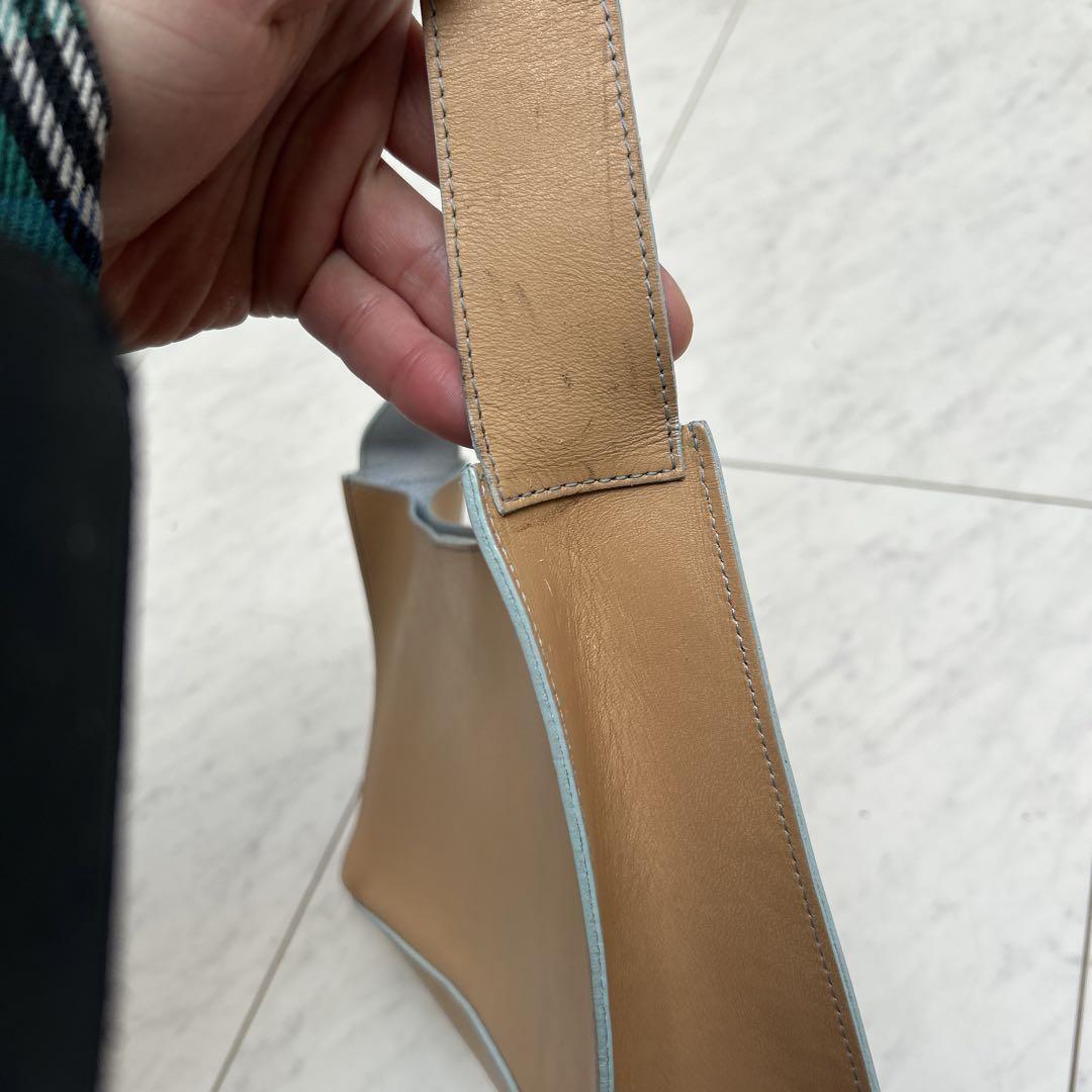 Alexander McQueen Hand Bag Tote Purse Leather Beige Authentic