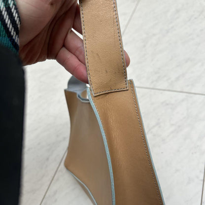 Alexander McQueen Hand Bag Tote Purse Leather Beige Authentic