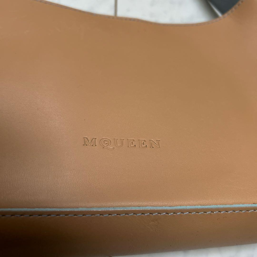 Alexander McQueen Hand Bag Tote Purse Leather Beige Authentic