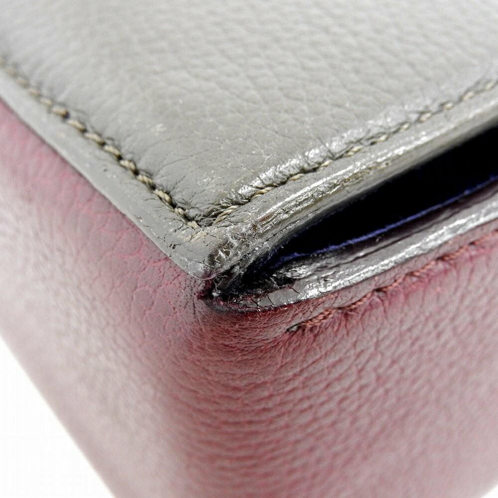 Alexander McQueen Shoulder Bag Purse Leather Charcoal Gray Bordeaux Authentic