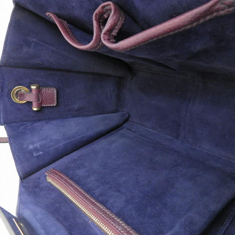 Alexander McQueen Shoulder Bag Purse Leather Charcoal Gray Bordeaux Authentic