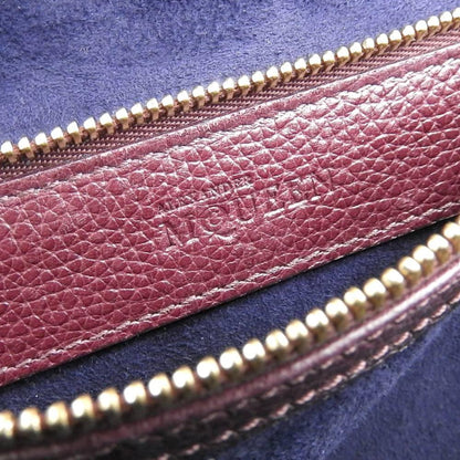 Alexander McQueen Shoulder Bag Purse Leather Charcoal Gray Bordeaux Authentic