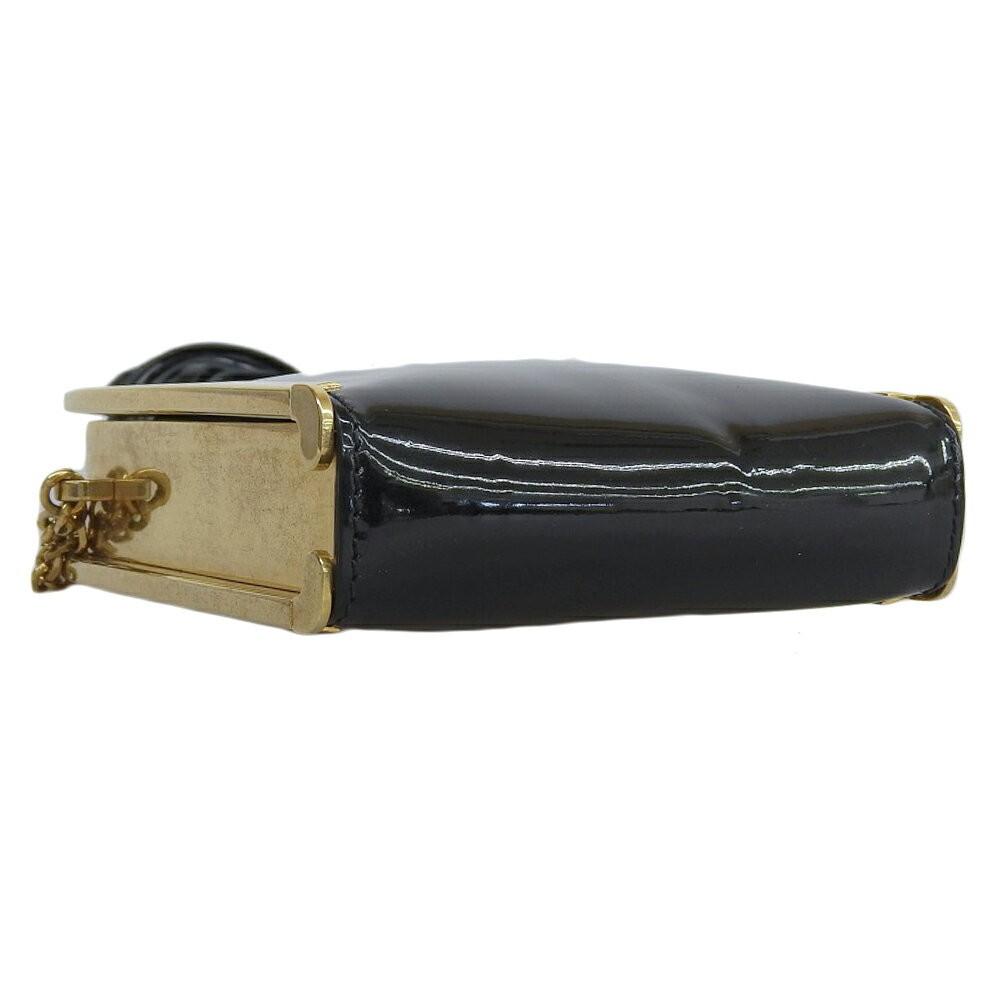 Alexander McQueen Shoulder Bag Purse Patent Leather Black Authentic