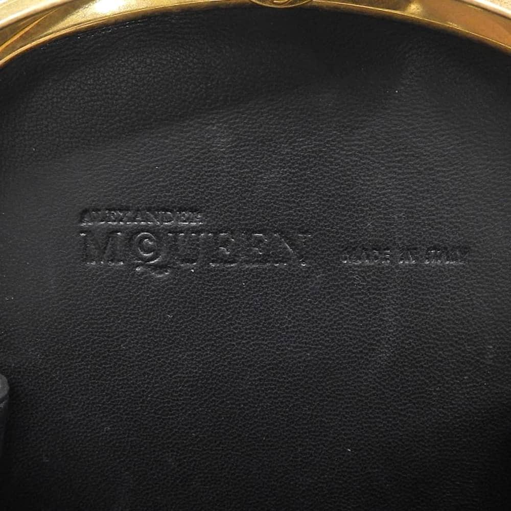 Alexander McQueen Shoulder Bag Purse Patent Leather Black Authentic