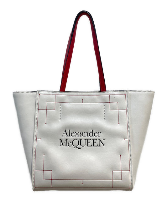 Alexander McQueen Hand Bag Tote Purse Leather Red Authentic