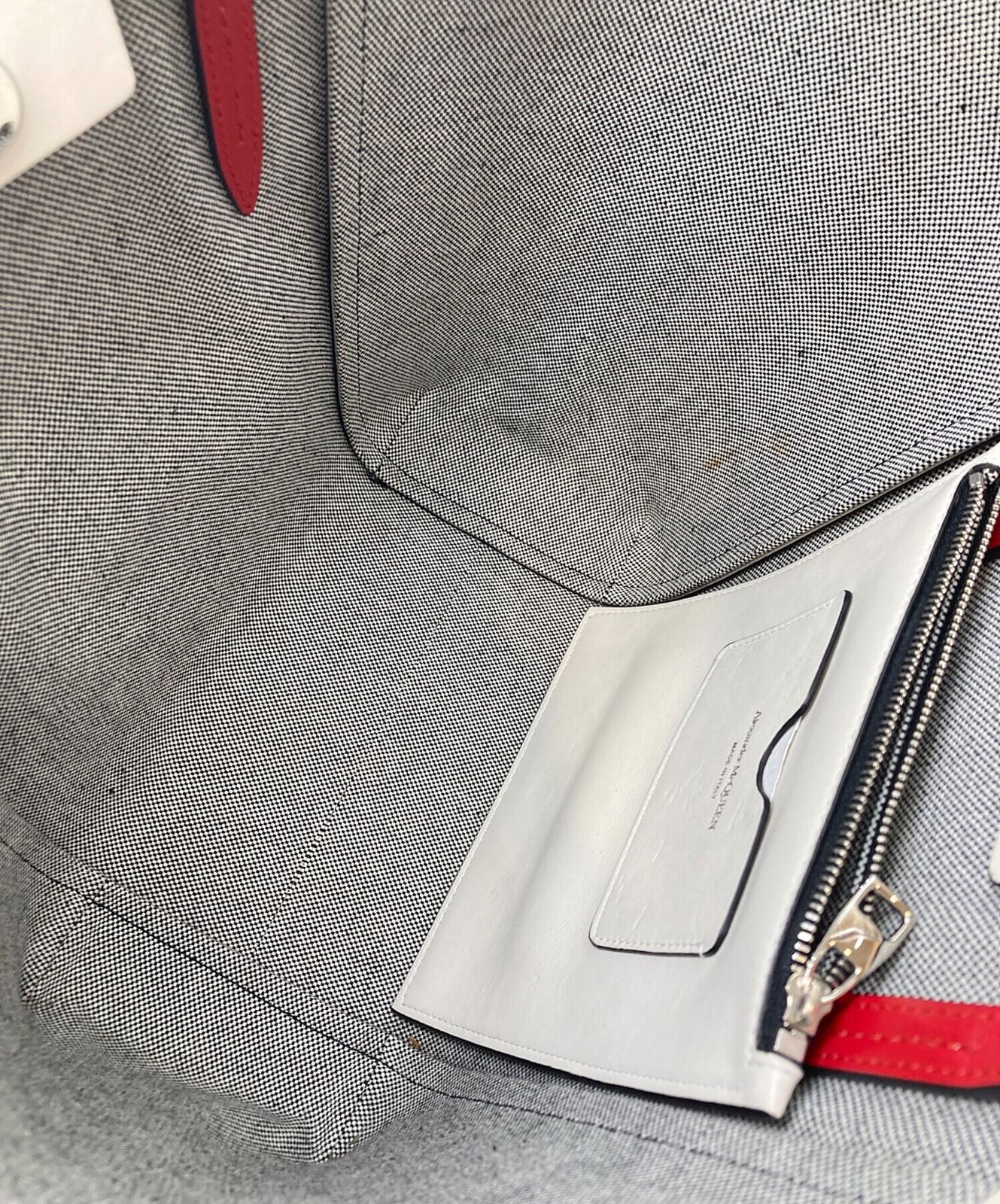 Alexander McQueen Hand Bag Tote Purse Leather Red Authentic