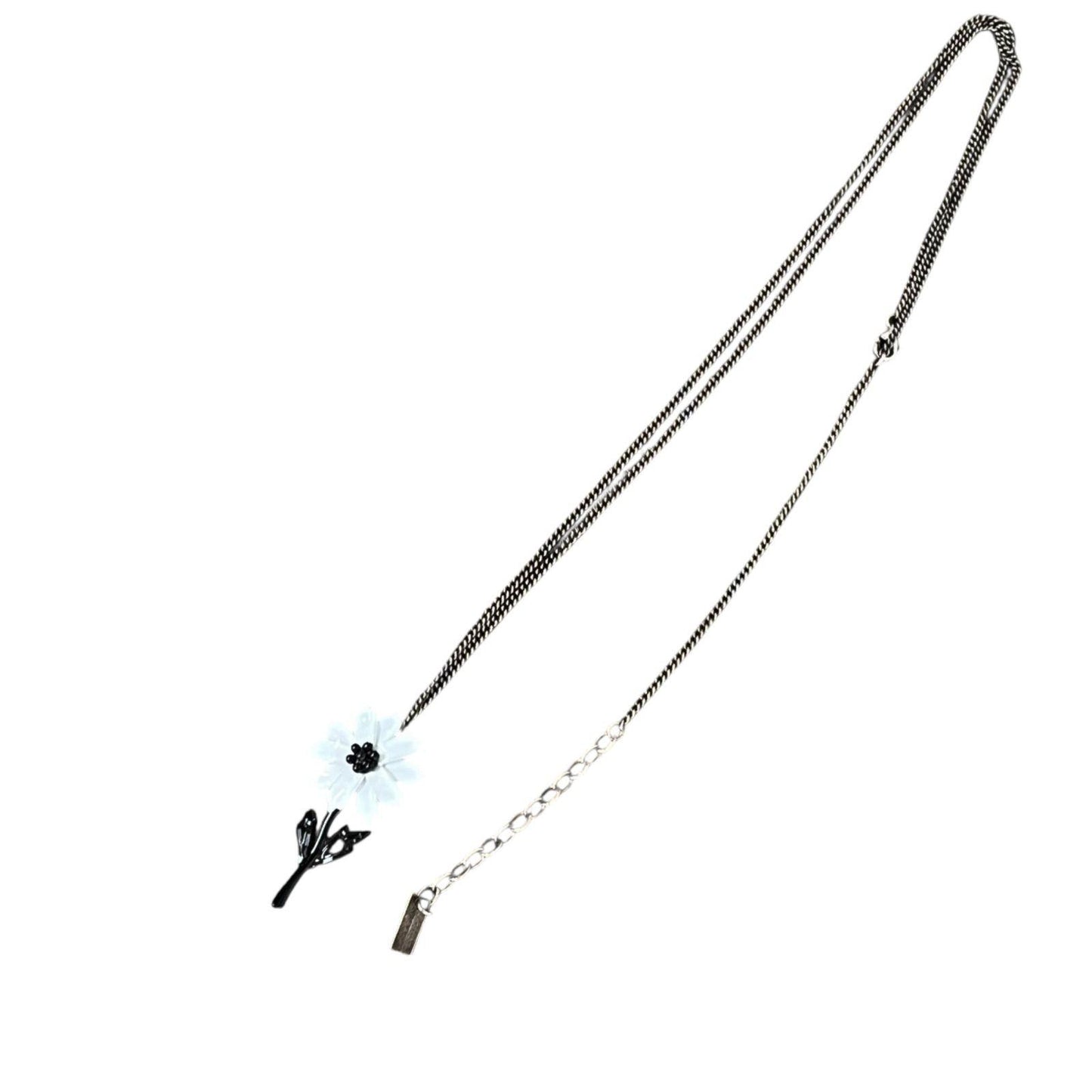 Saint Laurent Necklace Pendant Flower White Authentic