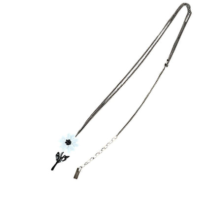 Saint Laurent Necklace Pendant Flower White Authentic