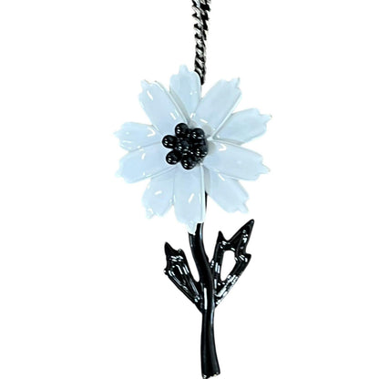 Saint Laurent Necklace Pendant Flower White Authentic
