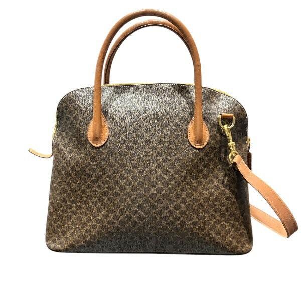 CELINE Purse macadam convertible bag handbag shoulder bag Leather PVC Authentic