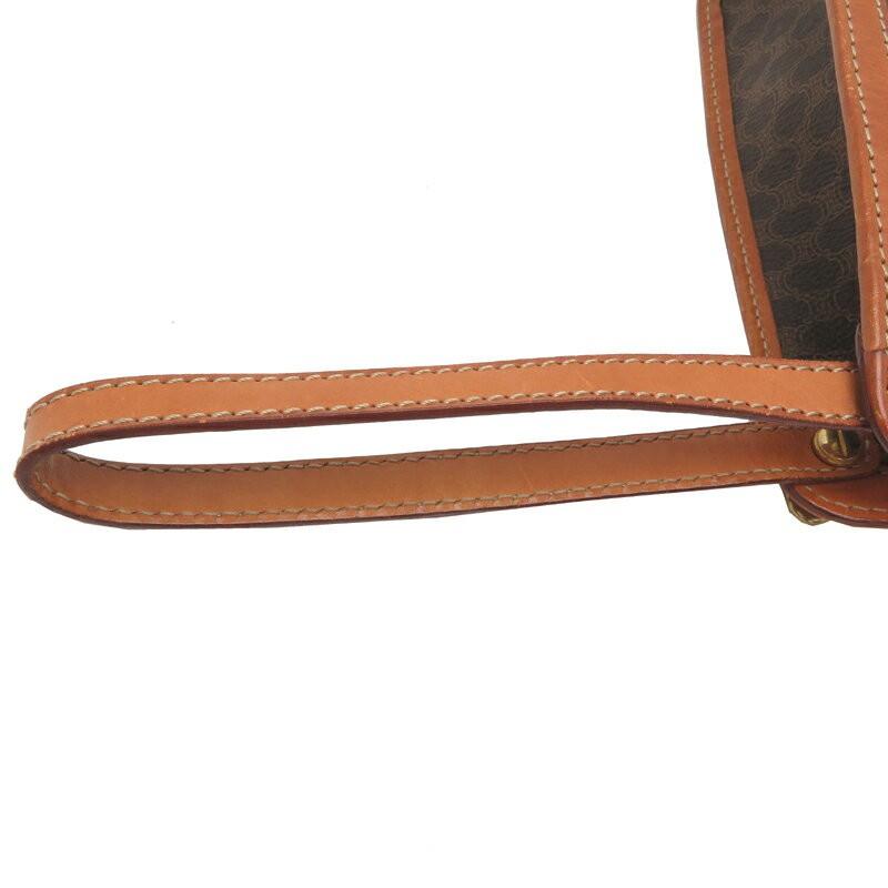 CELINE Clutch Bag Second Bag Macadam PVC Brown Authentic