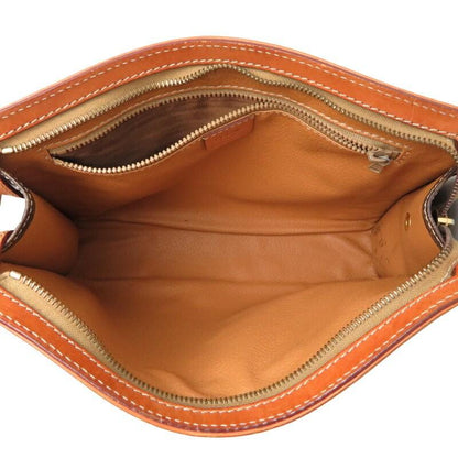 CELINE Clutch Bag Second Bag Macadam PVC Brown Authentic