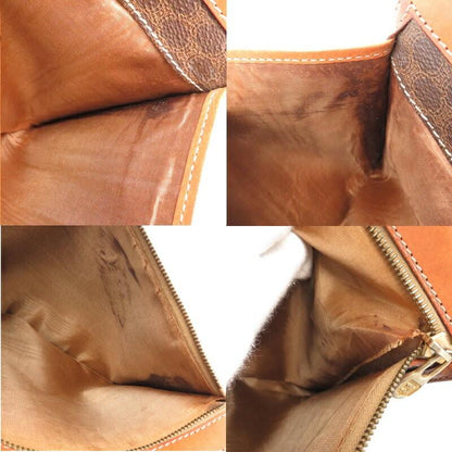 CELINE Clutch Bag Second Bag Macadam PVC Brown Authentic