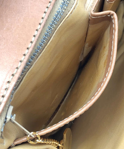 CELINE Shoulder Bag Purse Macadam Beige Authentic