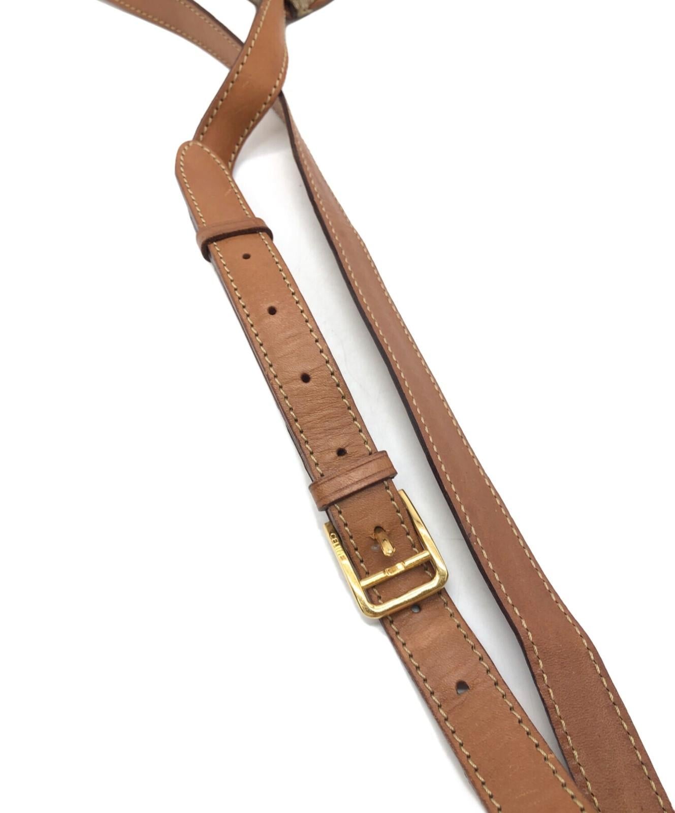 CELINE Shoulder Bag Purse Macadam Beige Authentic