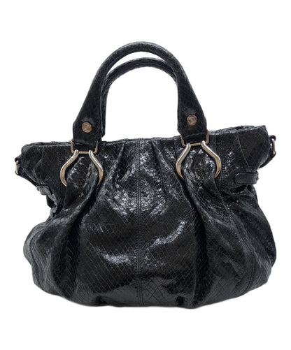 CELINE Hand Shoulder Bag Tote Purse 2way Black Authentic