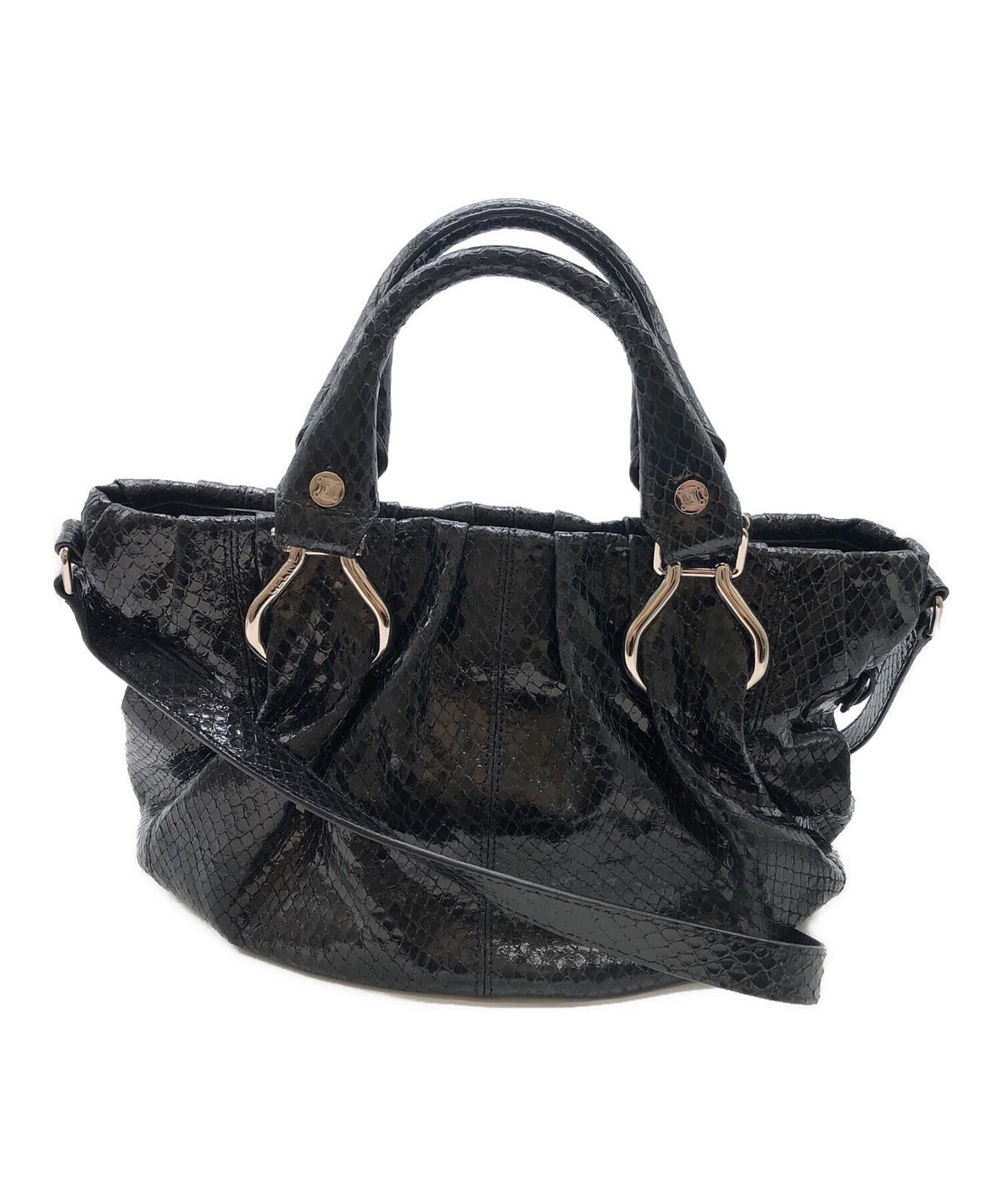 CELINE Hand Shoulder Bag Tote Purse 2way Black Authentic