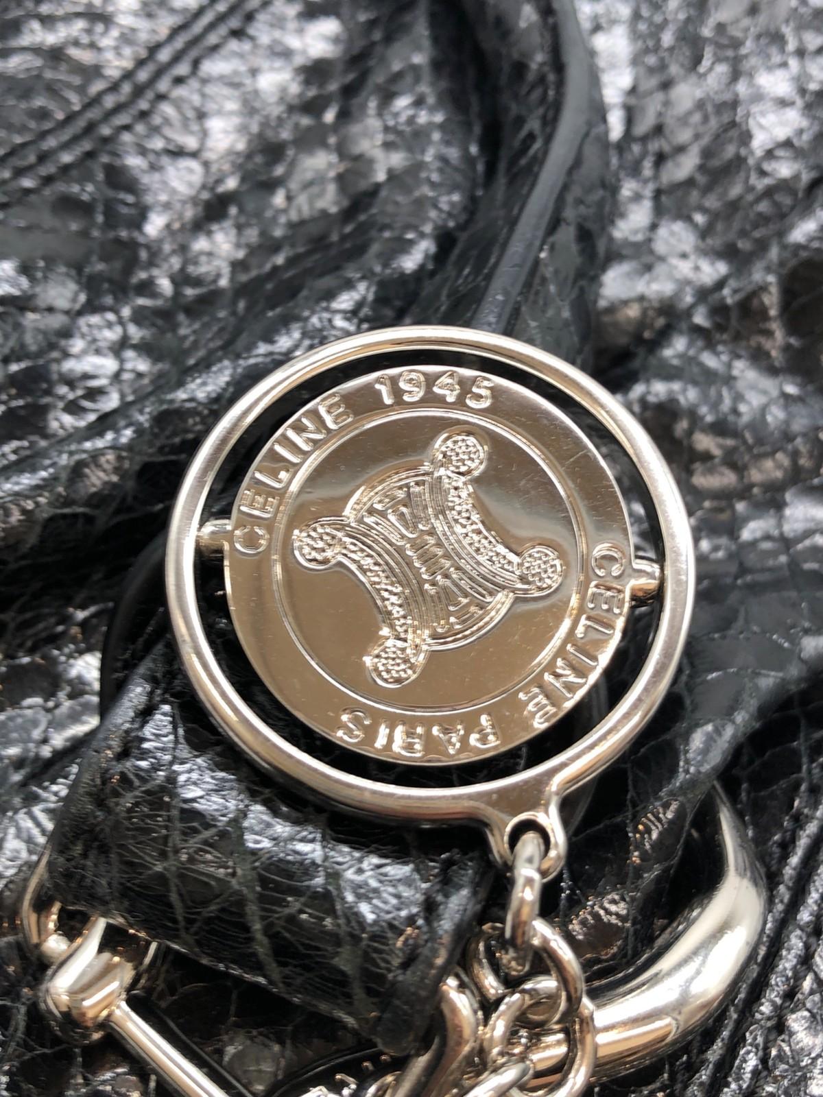 CELINE Hand Shoulder Bag Tote Purse 2way Black Authentic