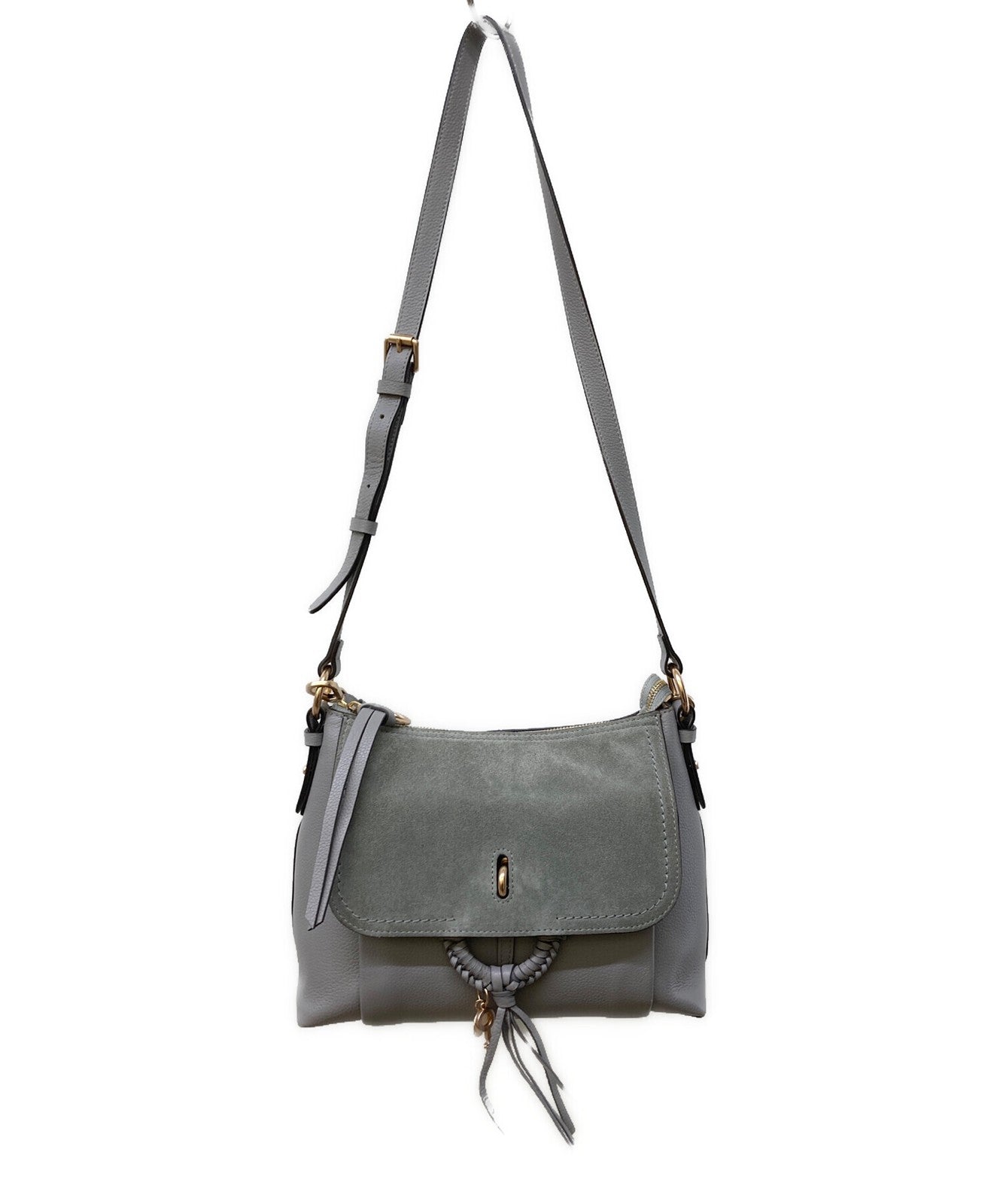 See By Chloe JOAN Shoulder Bag Purse Gray Authentic
